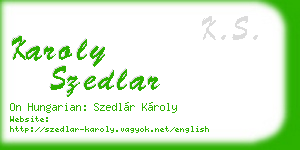 karoly szedlar business card