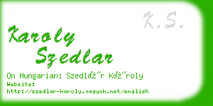 karoly szedlar business card